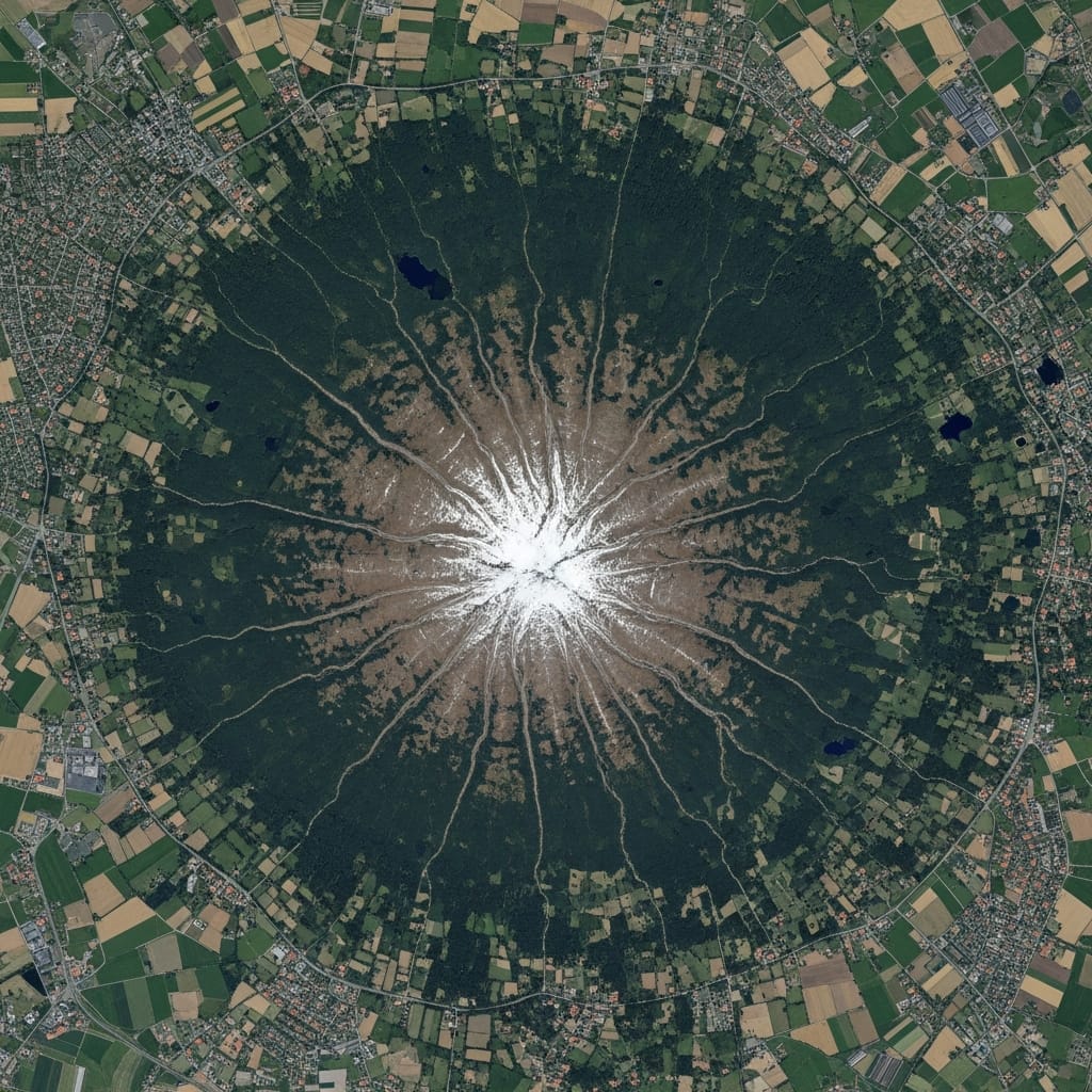 Satellite close-up of Mount Copenhagen