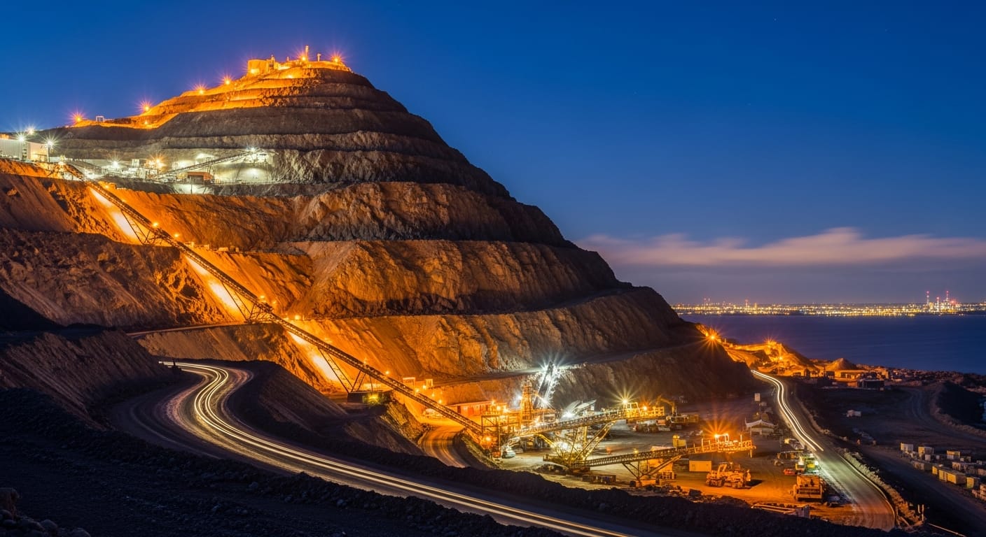 Workers on the mountain face